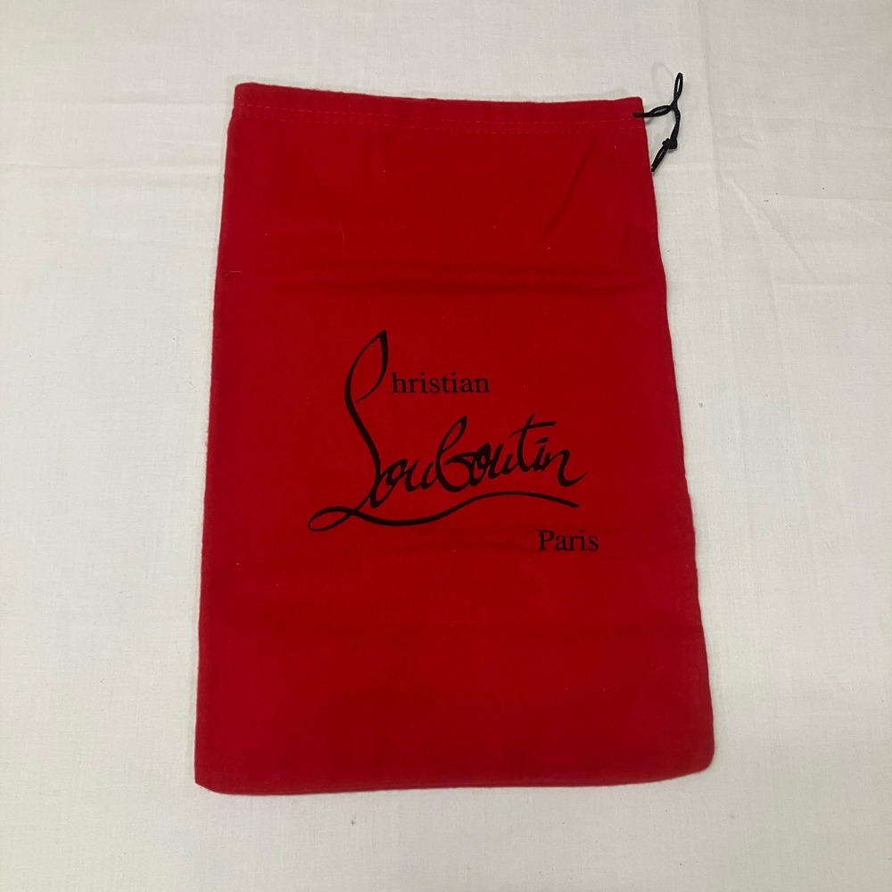 Christian Louboutin Red Flannel Drawstring Dust Bag 9x14 Shoe Storage Paris New